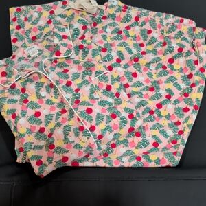 J. Crew Pink Ornament Pajama Set 3X